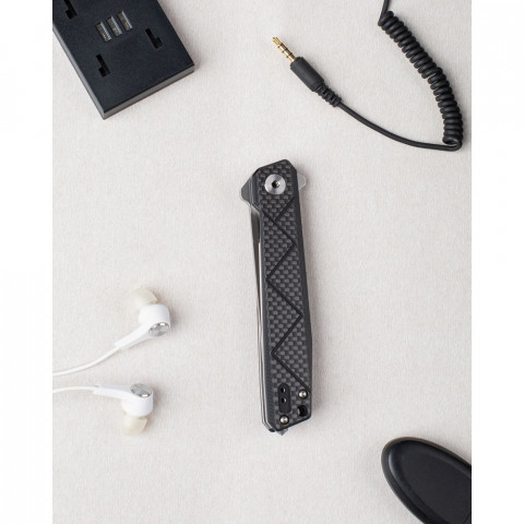 Ніж складаний туристичний Ruike P127-CB, (9.1 см) 14C28N / G10 + carbon fiber чорний