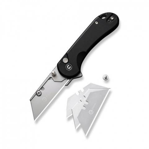 Ніж трапеція складаний кишеньковий Civivi Elementum Utility, (5.8 см) 6Cr13 / Aluminum чорний
