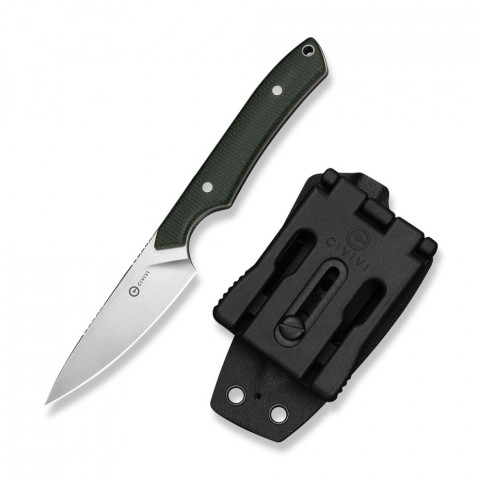 Ніж фіксований кишеньковий Civivi High Grass Field Knife (7,4 см) 14C28N / Micarta зелений з чохлом