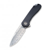 Ніж складаний кишеньковий Civivi Elementum, (7.5 см) Damascus / Carbon Fiber G10