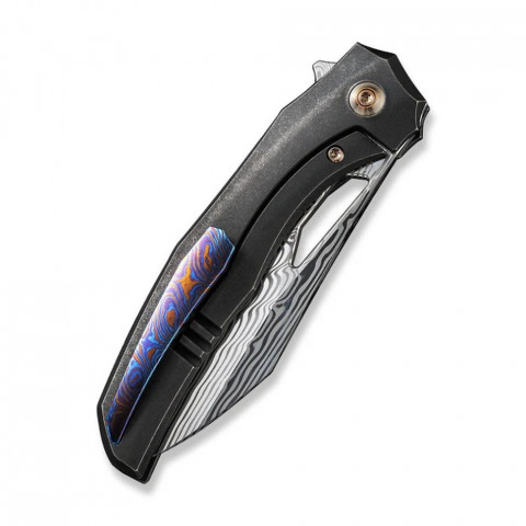 Ніж складаний туристичний WE Knife Ignio Mystery Box Ignio Mystery Box, (8.39 см) Damasteel (Hakkapella) / 6AL4V Titanium чорний