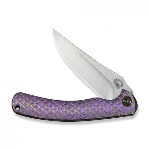 Ніж складаний туристичний Weknife Dracarys, (9.1 см) Böhler M390 / титан 6AL4V фіолетовий/золотий