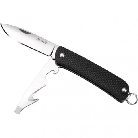 Багатофункціональний ніж Ruike Criterion S21, (5.3 см) 12C27 / G10 чорний, 5 інстр.