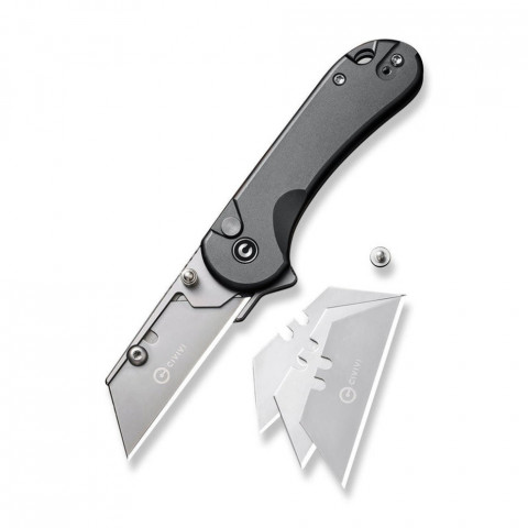 Ніж трапеція складаний кишеньковий Civivi Elementum Utility, (5.8 см) 6Cr13 / Aluminum сірий