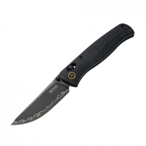 Ніж складаний туристичний SRM Medal 255L-MB3 (8.2 см) 140Cr , Micarta чорний