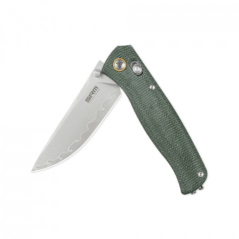 Ніж складаний туристичний SRM Medal 255L-MG3 (8.2 см) 140Cr , Micarta зелений