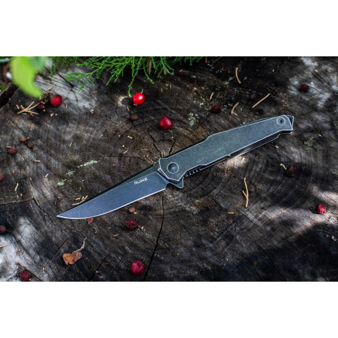 Ніж складаний туристичний Ruike P108-SB, (8.8 см) 14C28N / 3cr14n чорний