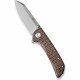 Ніж складаний кишеньковий Sencut Fritch, (7.6 см) 9Cr18MoV / Micarta коричневий