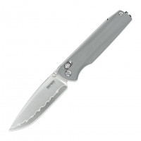 Ніж складаний туристичний SRM Terrier 258L-GK2 (9.3 см) 140Cr , G10 сірий