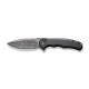 Ніж складаний туристичний Civivi Praxis, (9.5 см) Damascus / Aluminum чорний