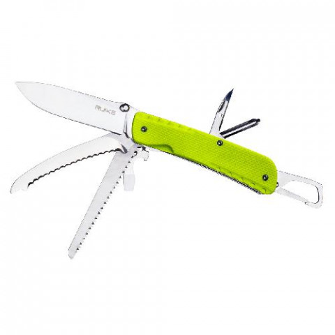 Багатофункціональний ніж Ruike Trekker LD43, (8.5 см) 12C27 / G10 зелений, 15 інстр.