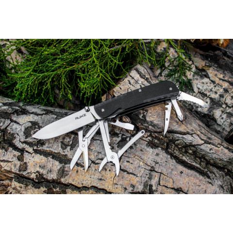 Багатофункціональний ніж Ruike Trekker LD41-B, (8.5 см) 12C27 / G10 чорний, 22 інстр.