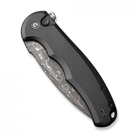 Ніж складаний туристичний Civivi Praxis, (9.5 см) Damascus / Aluminum чорний