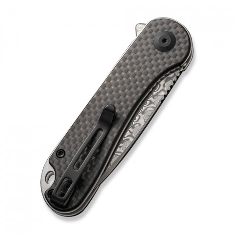 Ніж складаний кишеньковий Civivi Elementum, (7.5 см) Damascus / Carbon Fiber G10