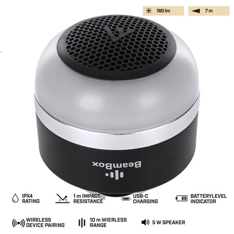 Ліхтар кемпінговий з колонкою Mactronic BeamBox (160 Lm) Bluetooth Speaker USB-C (ACL0041)