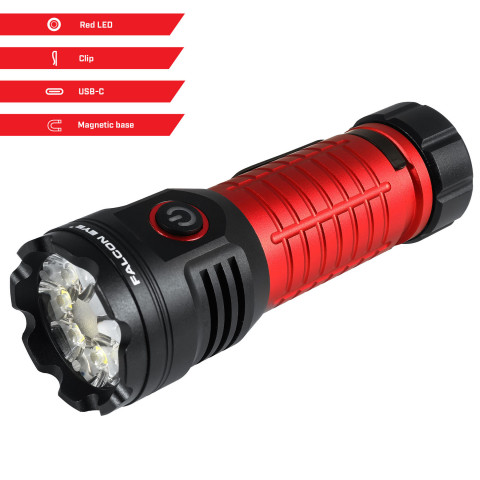 Ліхтар Falcon Eye Omega 3K (3000 Lm) White/Red LED Magnetic Rechargeable Type-C (FHH0143)