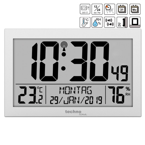 Годинник настінний Technoline WS8016 Silver (WS8016)
