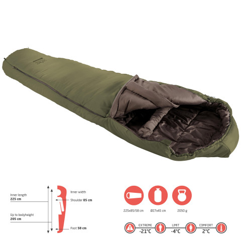 Спальний мішок Grand Canyon Fairbanks 205 &4°C Capulet Olive Left (340021)