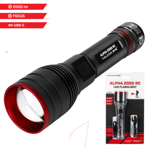 Ліхтар Falcon Eye Alpha 2000 RC (2000 Lm) Focus Rechargeable Type-C (FHH0123)