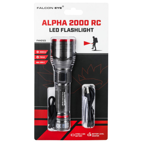 Ліхтар Falcon Eye Alpha 2000 RC (2000 Lm) Focus Rechargeable Type-C (FHH0123)