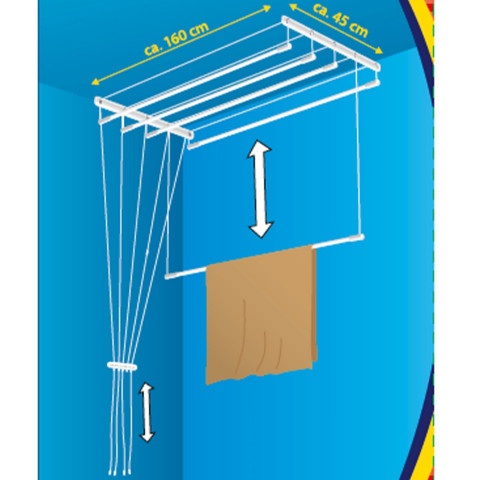 Сушарка для білизни настінно-стельова Casa Si Perfect Dry 5 x 1.6m White (CS42260V05)