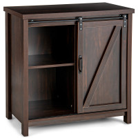Кухонний комод-буфет Costway Sideboard з амбарними розсувними дверцятами лофт рустик
