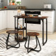 Комплект меблів Costway Boston Bistro Set стіл із полицями та 2 табурети лофт коричневий