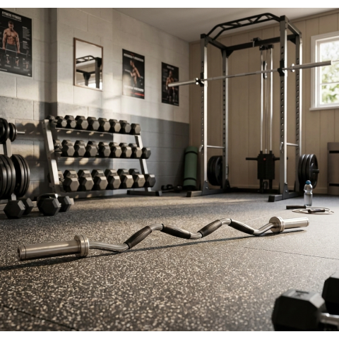 Гриф олімпійський York Fitness W-подібний 135см (50мм) з гумовими рукоятками