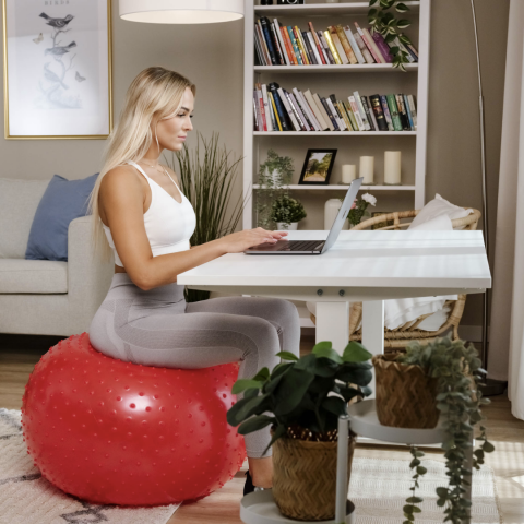 Фітбол масажний Hop-Sport 65см червоний + насос