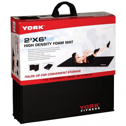 Мат гімнастичний твердий York Fitness 5см чорний