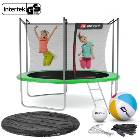 Батут Hop-Sport 10ft (305см) зелений з внутрішньою сіткою