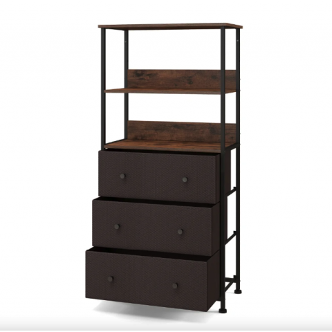 Стелаж Costway Skiff із текстильними ящиками в стилі Loft