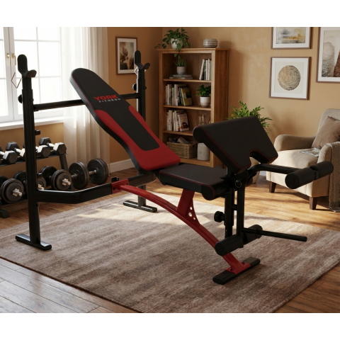 Лавка для жиму York Fitness Delta Pro 1000 з стійкою для штанги та партою Скотта