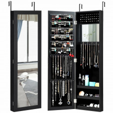 Дзеркало шафа підвісна Costway Glamour Case для біжутерії чорний