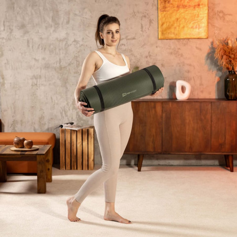 Коврик для йоги Hop-Sport HS-NB010GM NBR 1см темний хакі