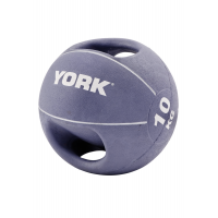 М'яч медбол 10кг York Fitness із двома ручками фіолетовий