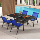 Комплект садових стільців Costway Patio з підлокітниками синій