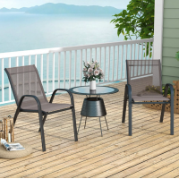 Комплект садових стільців Costway Patio з підлокітниками сірий