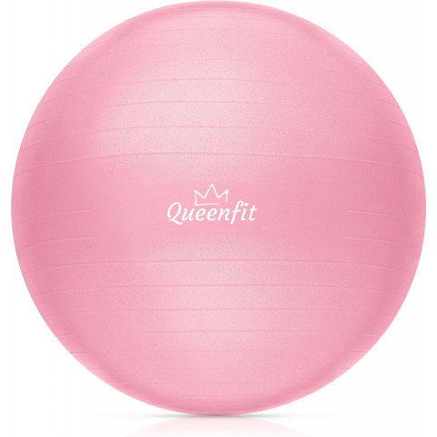 Фітбол Queenfit 65см світло-рожевий + насос