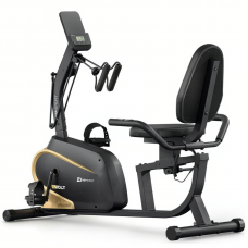 Горизонтальний велотренажер Hop-Sport HS-045L Volt магнітний золотистий