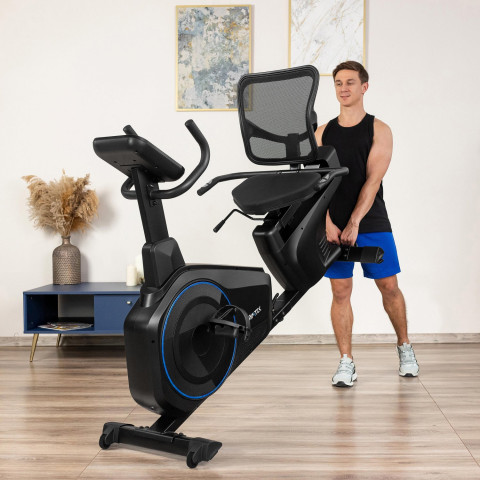 Горизонтальний велотренажер Gymtek XBR6000 електромагнітний синій