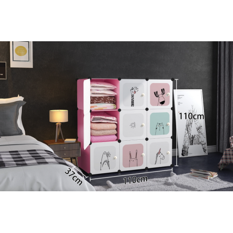 Модульна шафа-органайзер Leobert Kids для дитячих іграшок рожевий