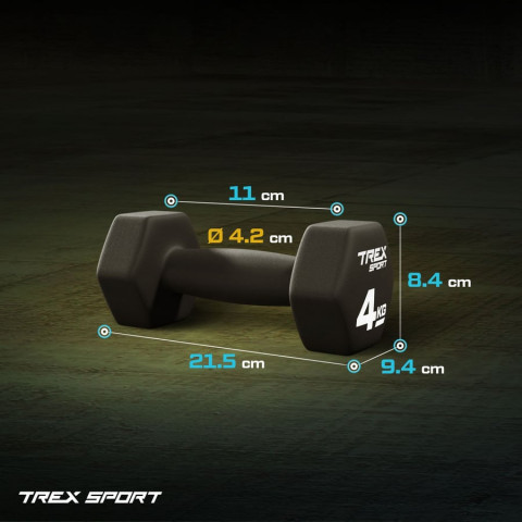 Гантелі для фітнесу неопренові TREX Sport TX-040VD 2x4кг