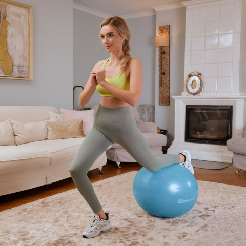 Фітбол Hop-Sport 45см блакитний + насос