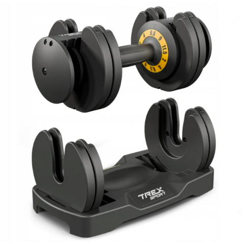 Гантель розбірна регульована Trex Sport 2-11,5кг чорний