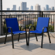 Комплект садових стільців Costway Patio з підлокітниками синій