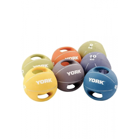 М'яч медбол 6кг York Fitness із двома ручками, салатовий