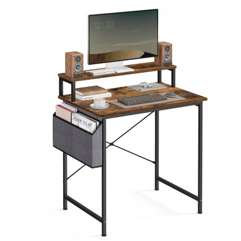 Комп'ютерний стіл Leobert NanoDesk з поличкою для монітора, коричневий