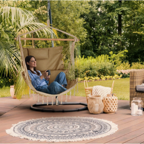 Бразильське крісло - гамак Outtec Boho Sois XXL бежевий