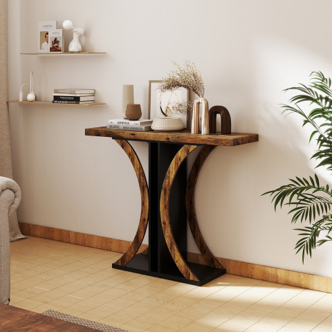 Стіл-консоль Costway SlimConsole у передпокій лофт коричневий